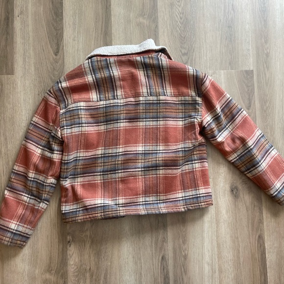 flag and anthem sherpa lined orange plaid jacket - Picture 3 of 4